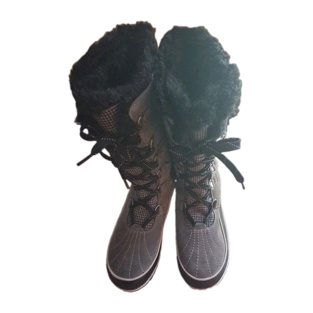 Sorel Joan Of Arctic LL2517-052 Winter Boots Womens Sz12 Faux Fur Gray Worn Once